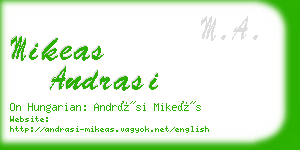 mikeas andrasi business card